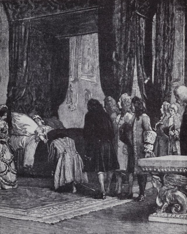 Królowa Anna na łożu śmierci mianująca księcia Shrewsbury lordem skarbnikiem autorstwa Henry Marriott (after) Paget