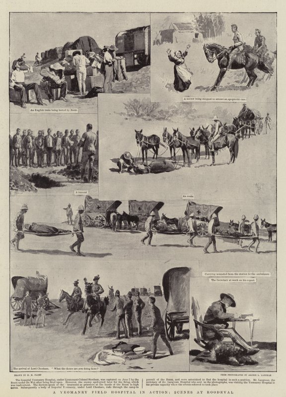 Szpital polowy Yeomanry w akcji, sceny w Roodeval autorstwa Henry Marriott Paget