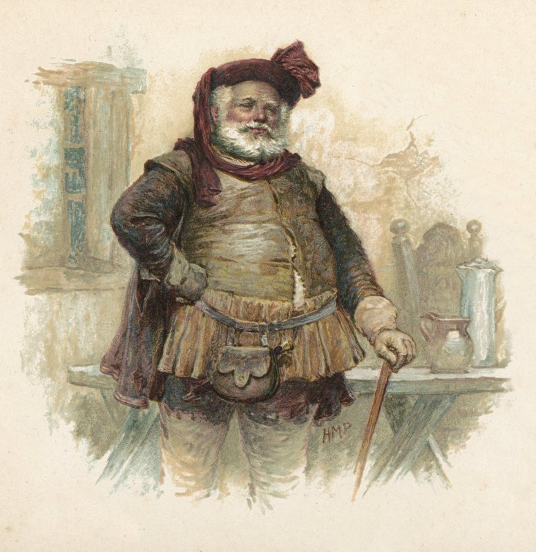 Falstaff z Henryka IV, część 1 (chromolitho) autorstwa Henry Marriott Paget