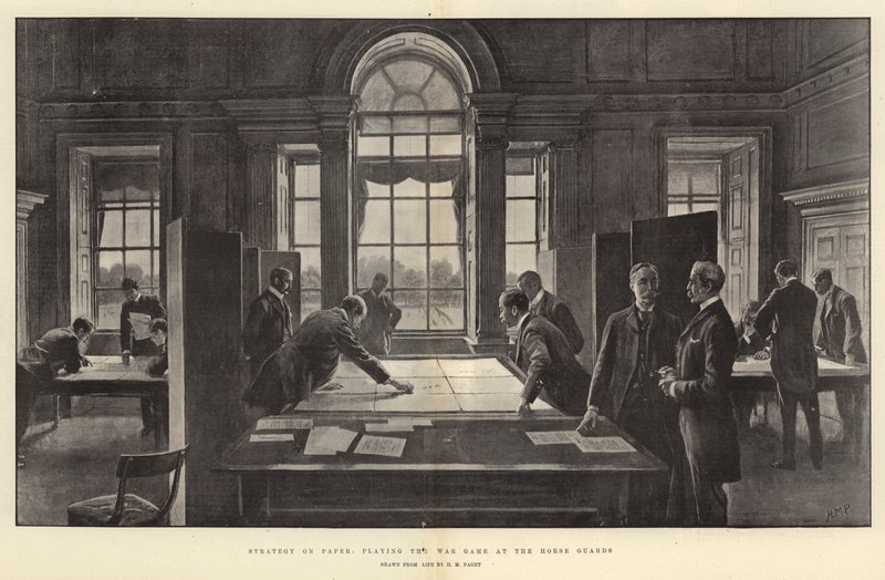 Strategia na papierze, gra w grę wojenną w Horse Guards autorstwa Henry Marriott Paget