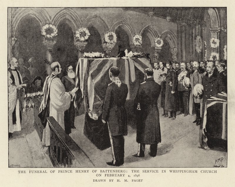 Pogrzeb księcia Henryka z Battenberg, nabożeństwo w kościele w Whippingham 4 lutego 1896 r. autorstwa Henry Marriott Paget
