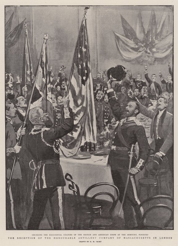 Przyjęcie Honorable Artillery Company of Massachusetts w Londynie autorstwa Henry Marriott Paget