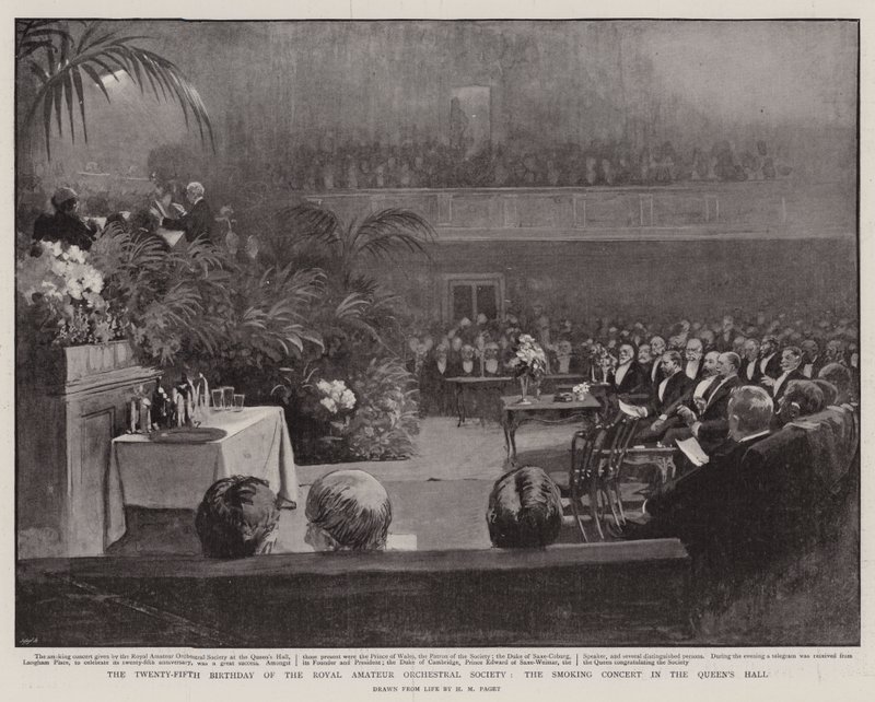Dwudzieste piąte urodziny Royal Amateur Orchestral Society, koncert dla palących w Queen