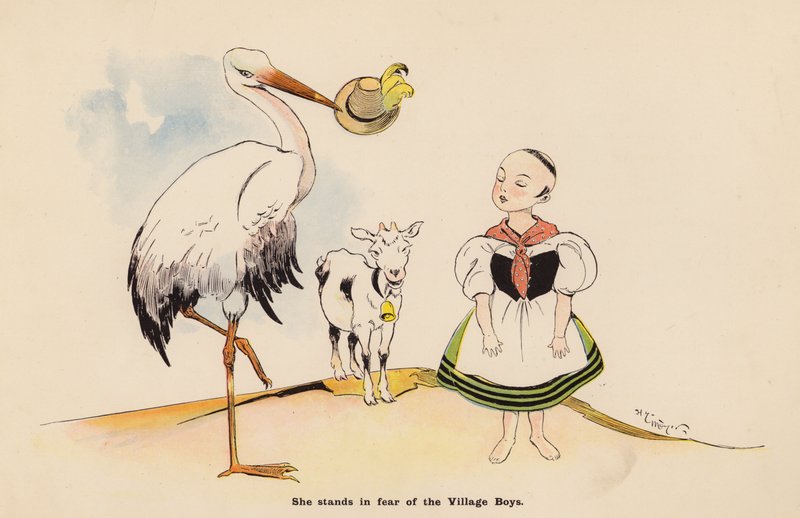 Ilustracja do książki "Przygody japońskiej lalki" (kolorowa litografia) autorstwa Henry Mayer