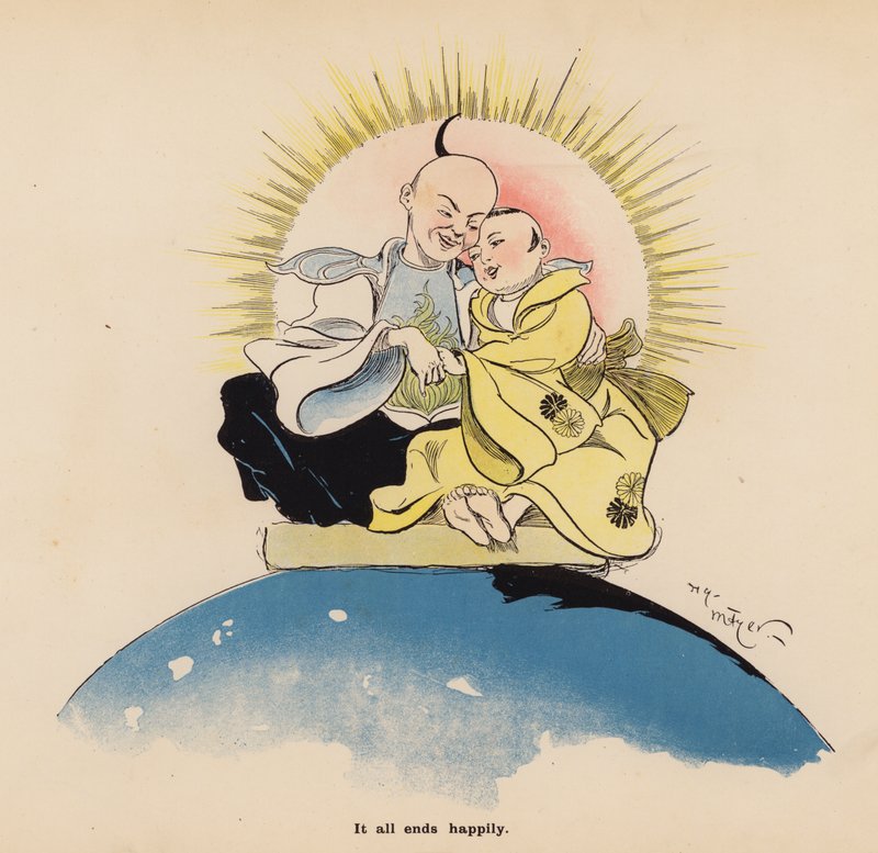 Ilustracja do książki "Przygody japońskiej lalki" (kolorowa litografia) autorstwa Henry Mayer