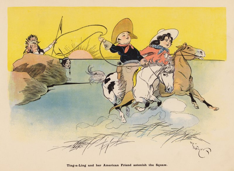 Ilustracja do książki "Przygody japońskiej lalki" (kolorowa litografia) autorstwa Henry Mayer