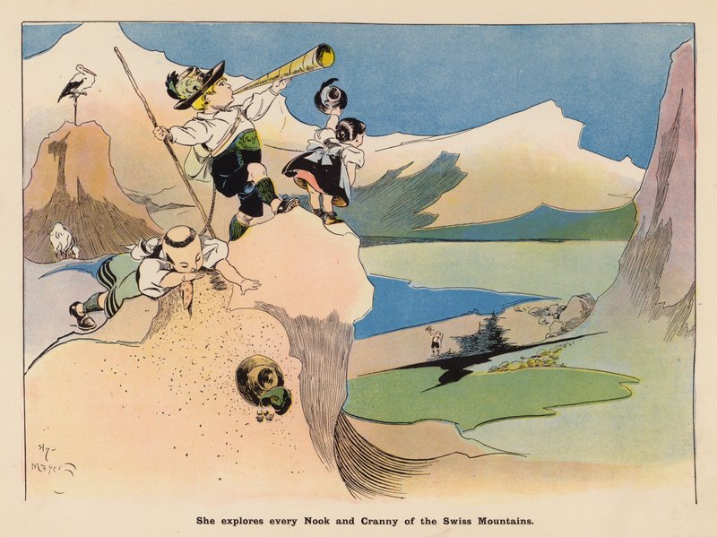 Ilustracja do książki "Przygody japońskiej lalki" (kolorowa litografia) autorstwa Henry Mayer