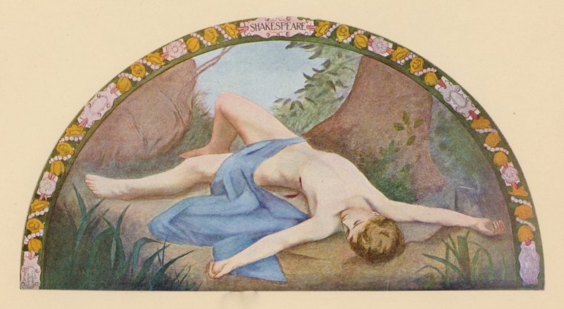 Adonis Szekspira (kolorowa litografia) autorstwa Henry Oliver Walker
