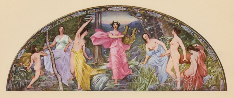 Muzyka poezji lirycznej (kolorowa litografia) autorstwa Henry Oliver Walker
