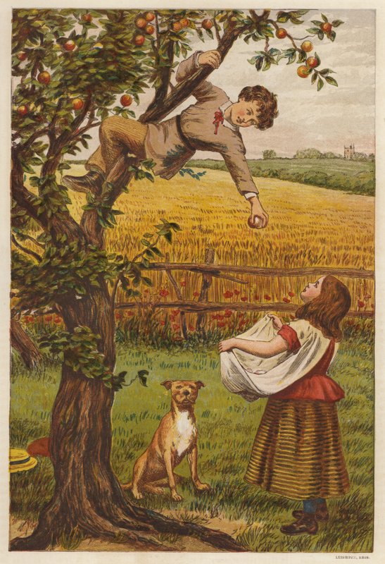 Zbieranie jabłek (kolor lito) autorstwa Henry Robert Robertson