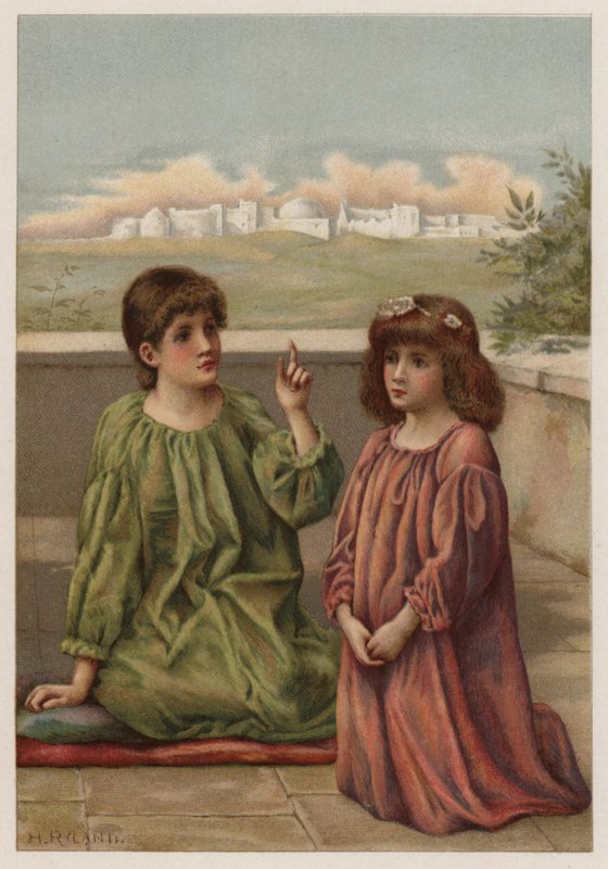 Anioły nasłuchujące (kolor lito) autorstwa Henry Ryland
