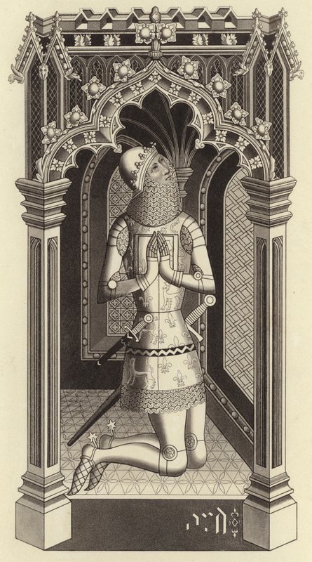 Czarny Książę, około 1355, z kaplicy św Szczepana w Westminster autorstwa Henry Shaw