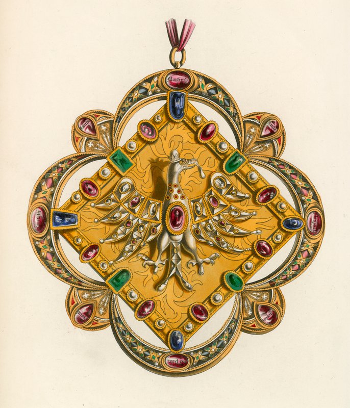Klamra cesarza Karola V, ok. 1530 r. autorstwa Henry Shaw