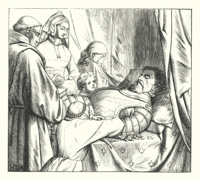 Lament sławnych (rycina) autorstwa Henry Stacey (after) Marks