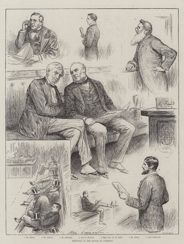 Szkice w Izbie Gmin autorstwa Henry Stephen Ludlow