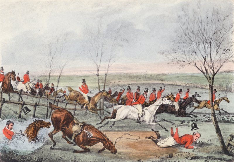 "Pułapka na giermka, na Jowisza!" krzyczy Mytton, "Jeszcze trochę i bym to zrobił!" (litografia) autorstwa Henry Thomas (after) Alken