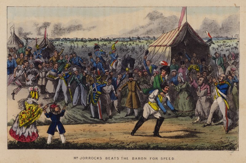 Ilustracja do Jaunts and Jollities Jorrocksa (kolor lito) autorstwa Henry Thomas (after) Alken