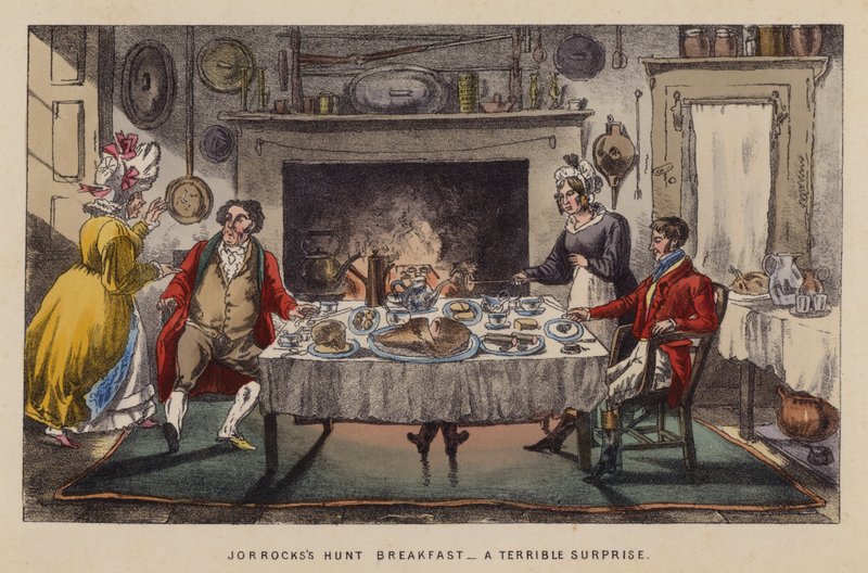 Ilustracja do Jaunts and Jollities Jorrocksa (kolor lito) autorstwa Henry Thomas (after) Alken