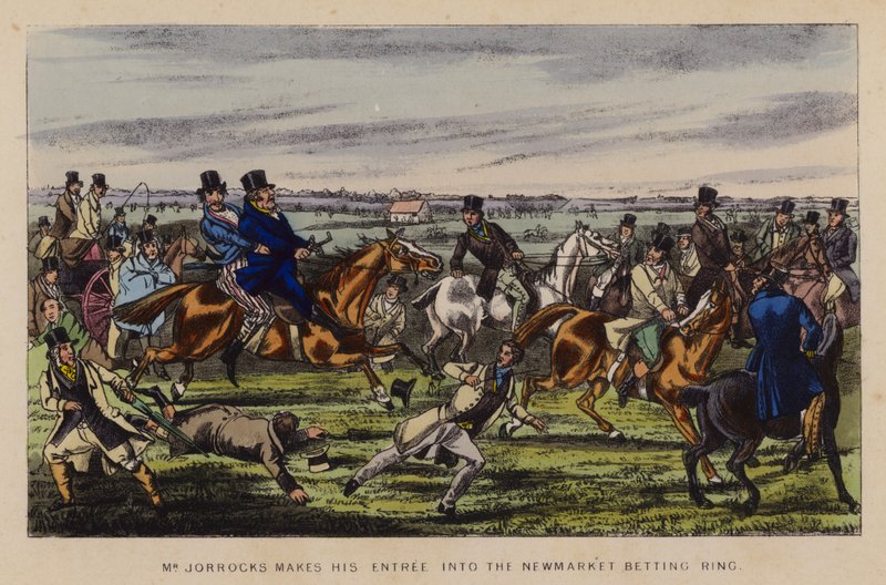 Ilustracja do Jaunts and Jollities Jorrocksa (kolor lito) autorstwa Henry Thomas (after) Alken