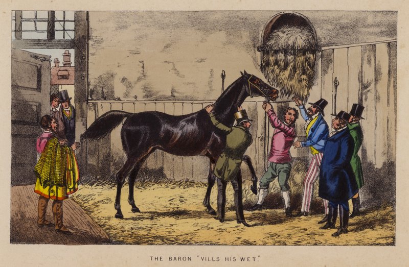 Ilustracja do Jaunts and Jollities Jorrocksa (kolor lito) autorstwa Henry Thomas (after) Alken
