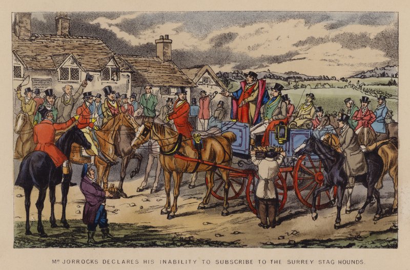 Ilustracja do Jorrocks Jaunts and Jollities (kolor lito) autorstwa Henry Thomas (after) Alken