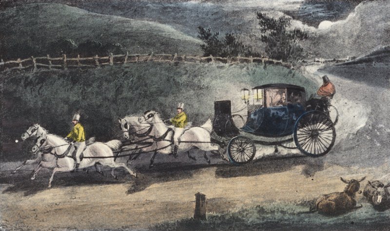 "Światło nadchodzi, światło odchodzi!" (litografia) autorstwa Henry Thomas (after) Alken