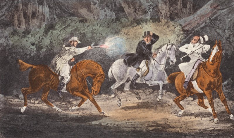 "Stand and deliver" (litografia) autorstwa Henry Thomas (after) Alken