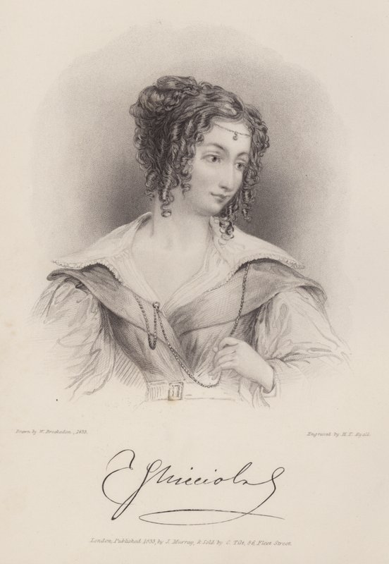 Hrabina Teresa Guiccioli, kochanka Lorda Byrona (grafika) autorstwa Henry Thomas (after) Ryall