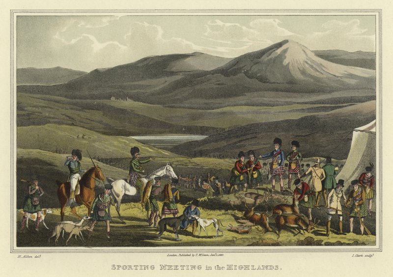 Spotkanie sportowe w górach (chromolitho) autorstwa Henry Thomas Alken