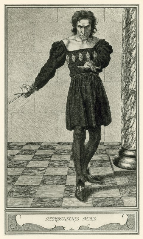 Księżna Malfi autorstwa Johna Webstera: Ferdinand Mad (lito) autorstwa Henry Weston Keen