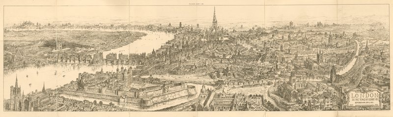 Widok Londynu w czasach króla Henryka VIII autorstwa Henry William Brewer