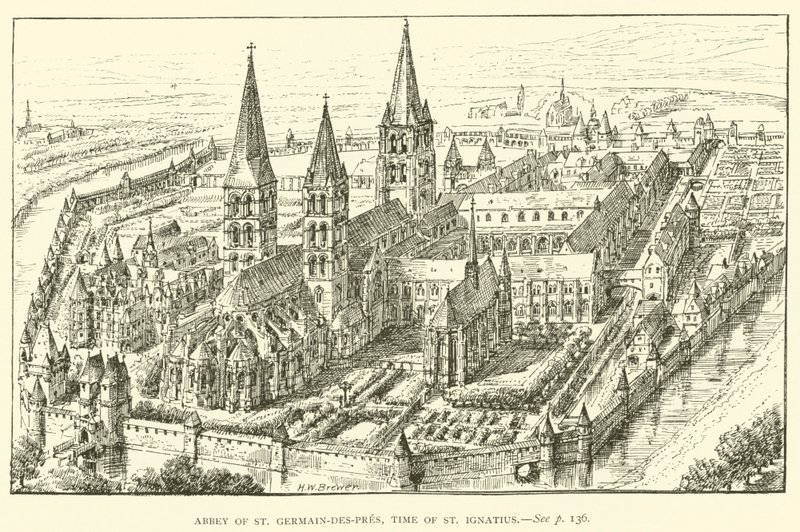 Opactwo St Germain-des-Pres, czasy św. Ignacego (rycina) autorstwa Henry William Brewer