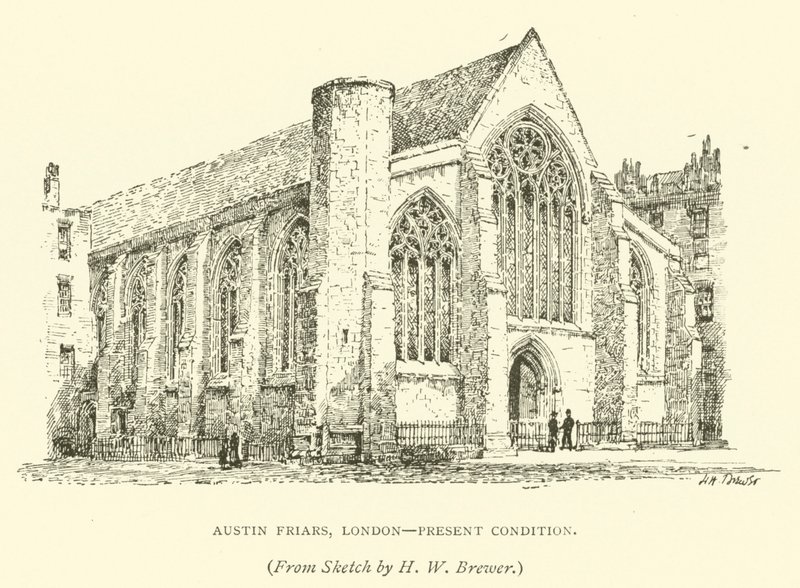 Austin Friars, Londyn, stan obecny (grafika) autorstwa Henry William Brewer