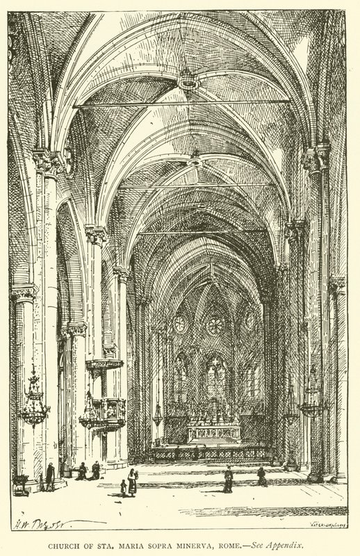 Kościół Sta Maria Sopra Minerva, Rzym (rycina) autorstwa Henry William Brewer