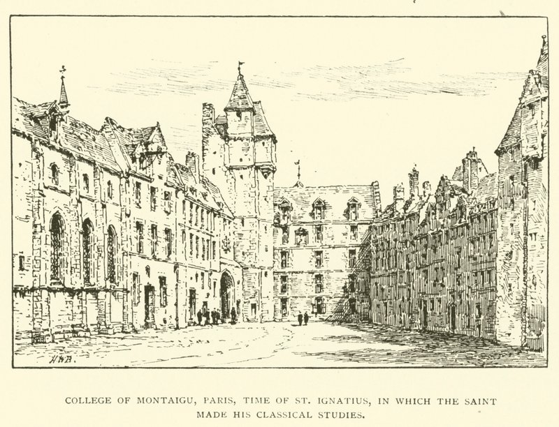Kolegium Montaigu, Paryż, czasy św. Ignacego, w którym święty odbył studia klasyczne (grafika) autorstwa Henry William Brewer