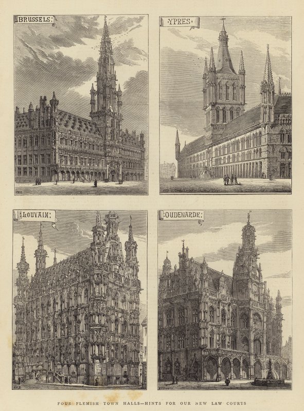 Cztery flamandzkie ratusze, wskazówki dla naszych nowych sądów autorstwa Henry William Brewer