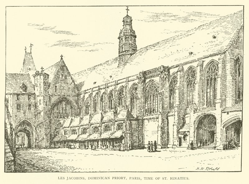 Les Jakobinów, Klasztor Dominikanów, Paryż, czasy św. Ignacego (rycina) autorstwa Henry William Brewer
