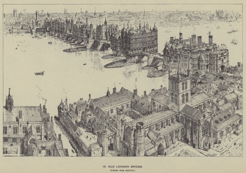Stary Most Londyński, od południa autorstwa Henry William Brewer