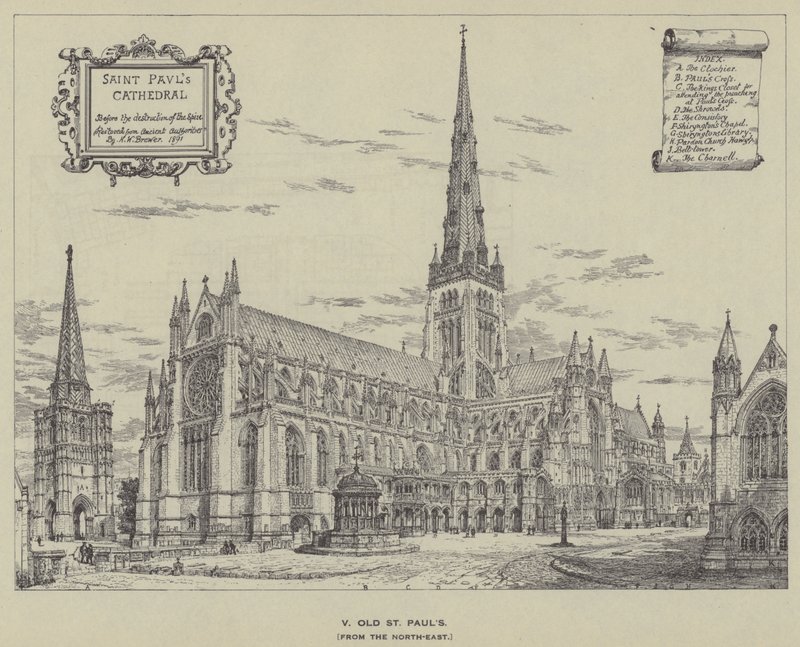 Old St Pauls, z północnego wschodu autorstwa Henry William Brewer
