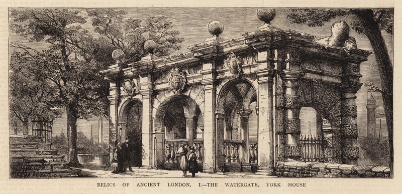 Relikty starożytnego Londynu, I, Watergate, York House autorstwa Henry William Brewer