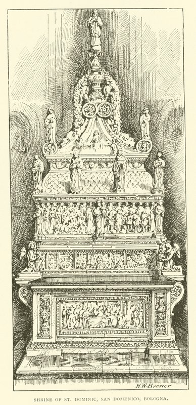 Sanktuarium św. Dominika, San Domenico, Bolonia (rycina) autorstwa Henry William Brewer