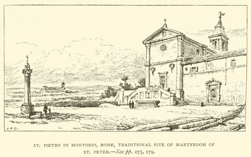 St Pietro in Montorio, Rzym, tradycyjne miejsce męczeństwa św. Piotra (rycina) autorstwa Henry William Brewer