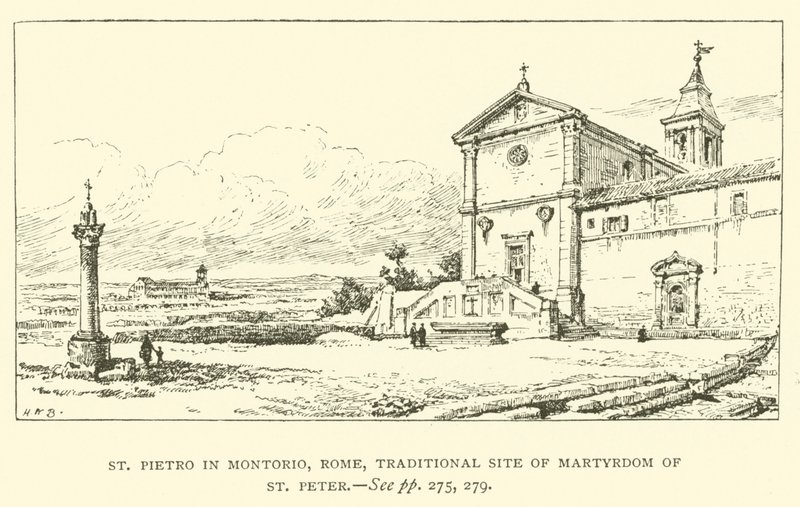 St Pietro in Montorio, Rzym, tradycyjne miejsce męczeństwa św. Piotra (rycina) autorstwa Henry William Brewer