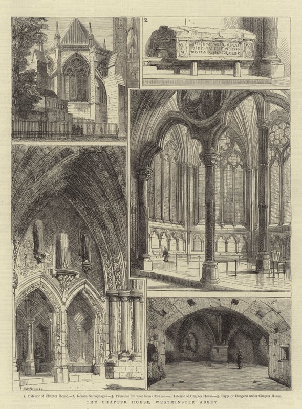 Kapitularz, Opactwo Westminsterskie autorstwa Henry William Brewer