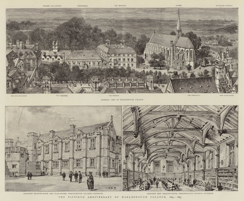 Pięćdziesiąta rocznica Marlborough College, 1843-1893 autorstwa Henry William Brewer