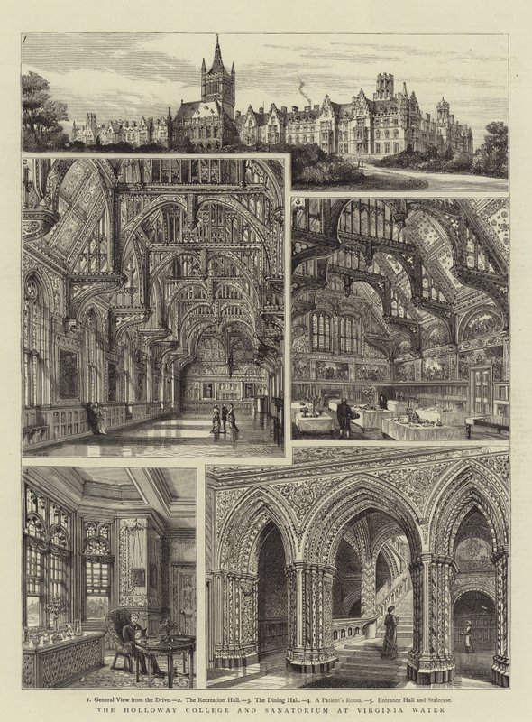 Holloway College i Sanatorium w Virginia Water autorstwa Henry William Brewer