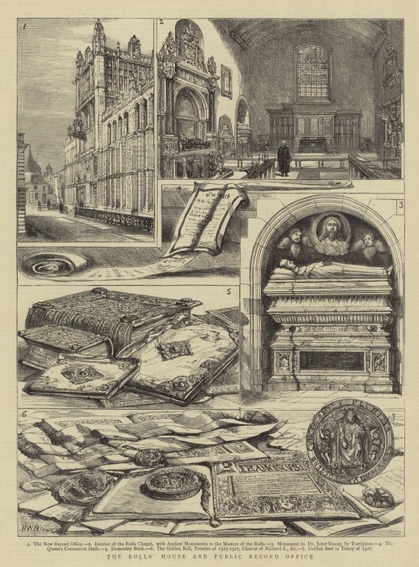 Dom Rollsów i Urząd Rejestrów autorstwa Henry William Brewer
