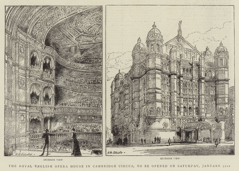Royal English Opera House w Cambridge Circus zostanie otwarta w sobotę 31 stycznia autorstwa Henry William Brewer