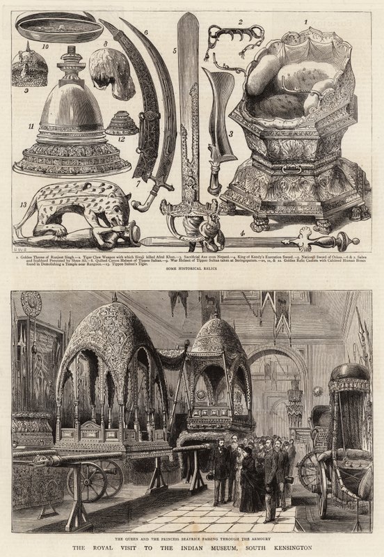 Królewska wizyta w Muzeum Indyjskim w South Kensington autorstwa Henry William Brewer