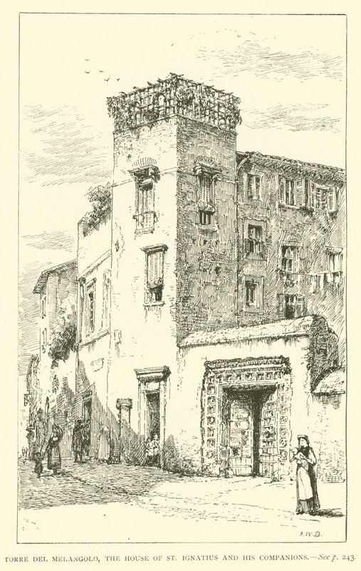 Torre del Melangolo, dom św. Ignacego i jego towarzyszy (rycina) autorstwa Henry William Brewer